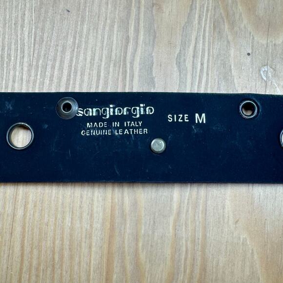 Women’s VTG Belt Sangriorgio Brown Brass Medallions Made in Italy Luxury M - Picture 6 of 8